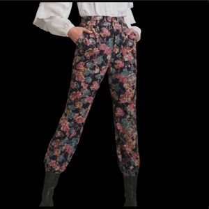 Anthropologie Anisa Floral Corduroy Joggers